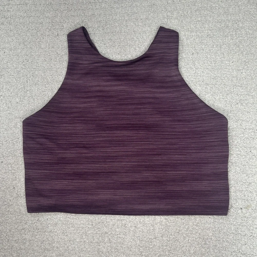 Athleta Conscious Crop Spacedye Purple Racerback Bra Tank Top Active‎ Sz Large